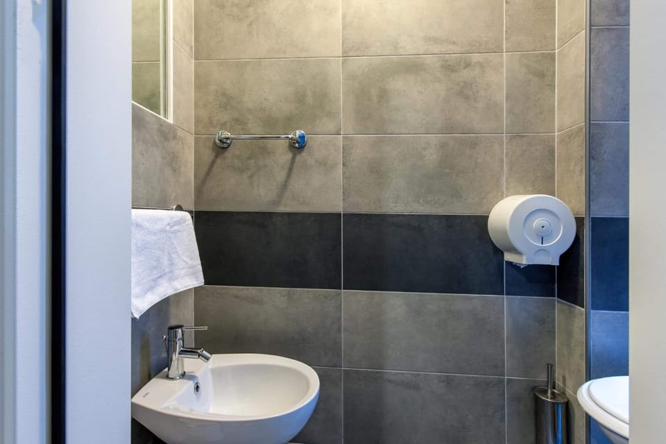 Shower, hair dryer, slippers, bidet