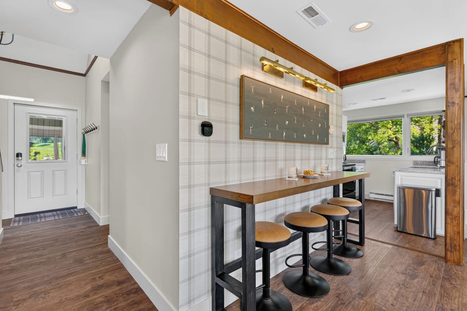 Additional dining and game table with seating for four.