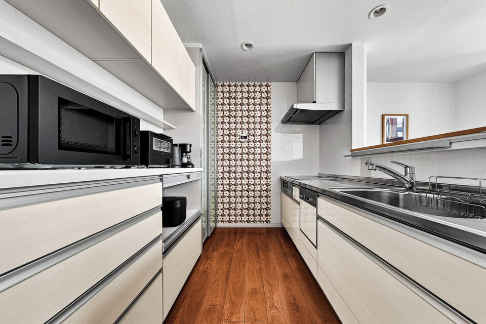 Apartment | Private kitchen | Fridge, microwave, stovetop, dishwasher