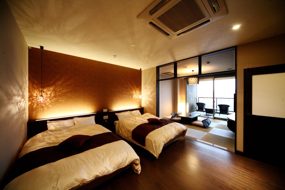 Japanese Western Style Room with Open Air Bath, Annex (Tsukinoso), Non Smoking | Down comforters, in-room safe, laptop workspace, WiFi (free)