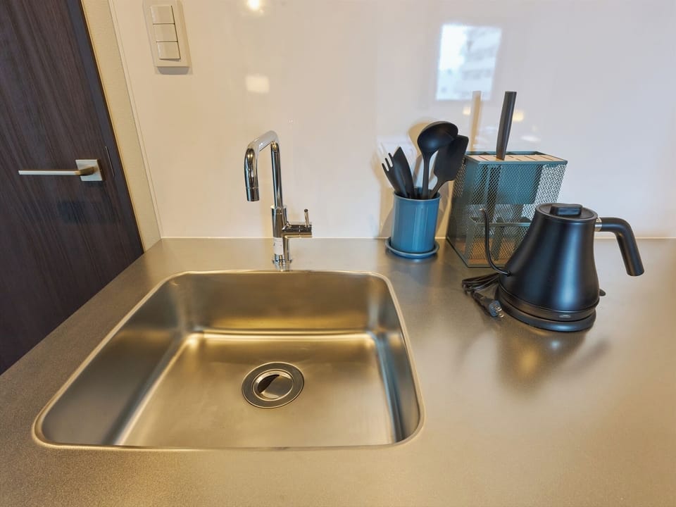 Deluxe Apartment, Balcony, City View | Private kitchen | Fridge, microwave, stovetop, cookware/dishes/utensils