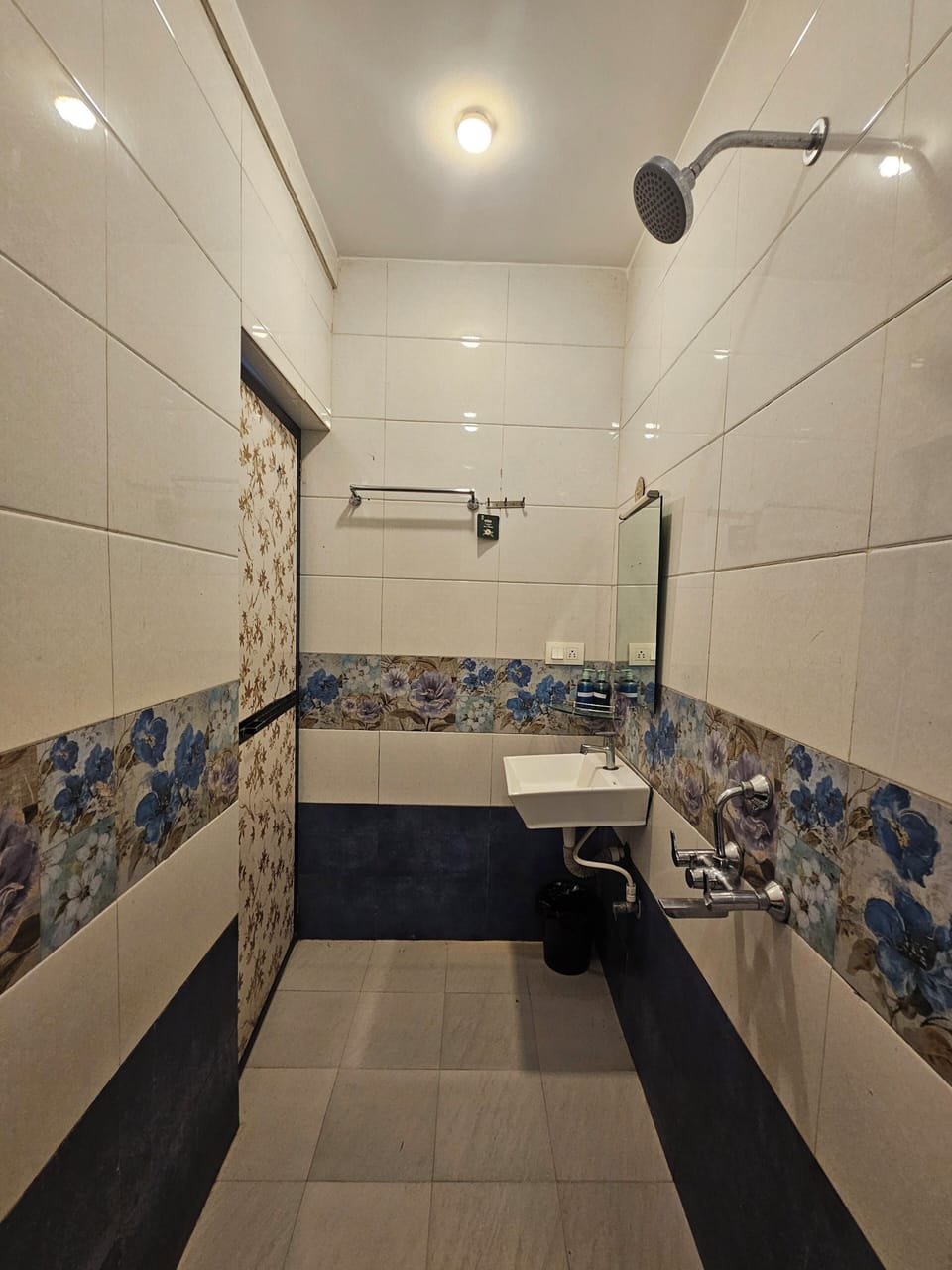Shower, free toiletries, towels, soap