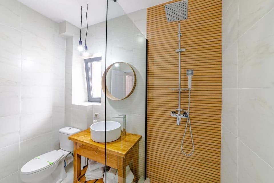 Apartment, 1 King Bed with Sofa bed, Kitchenette, Mountain View | Bathroom | Shower, hair dryer, towels, soap