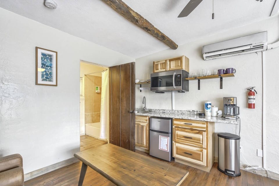An easy-to-use kitchenette for weary travelers
