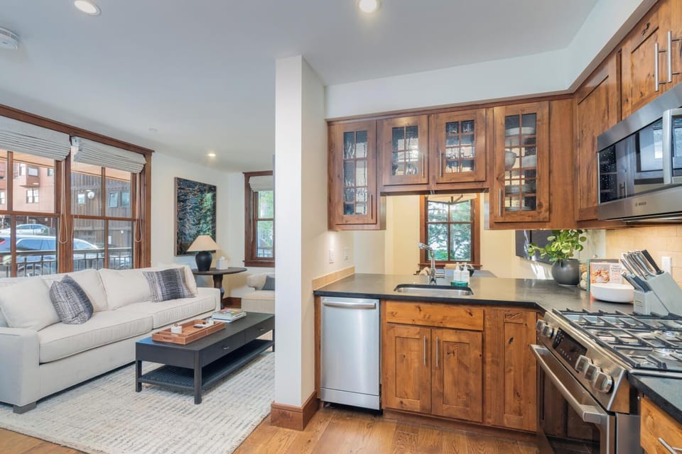 Open air kitchen with great flow