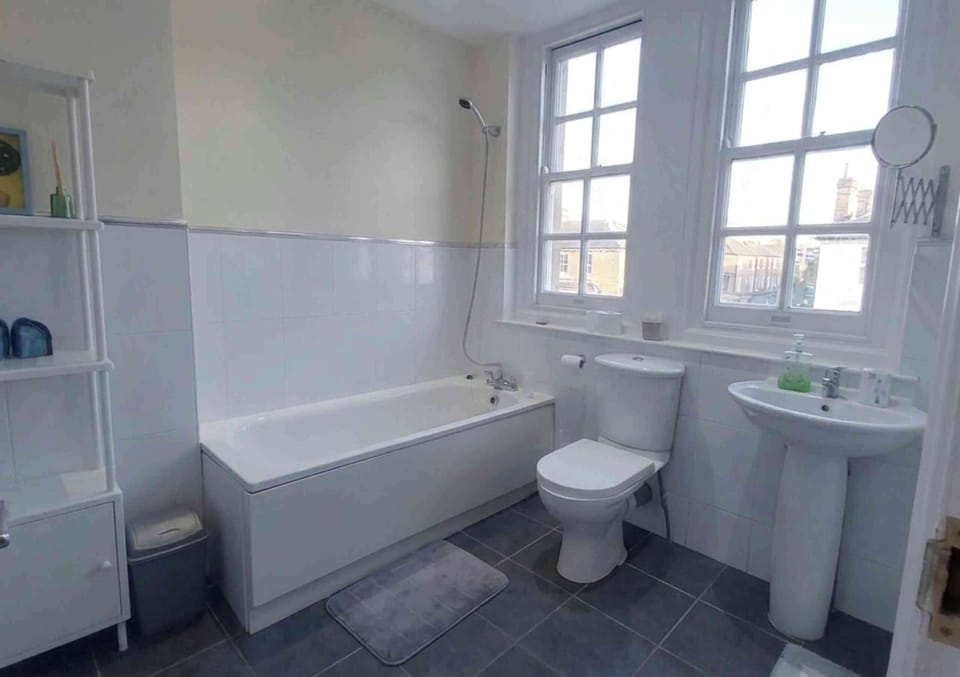 Separate tub and shower, deep soaking tub