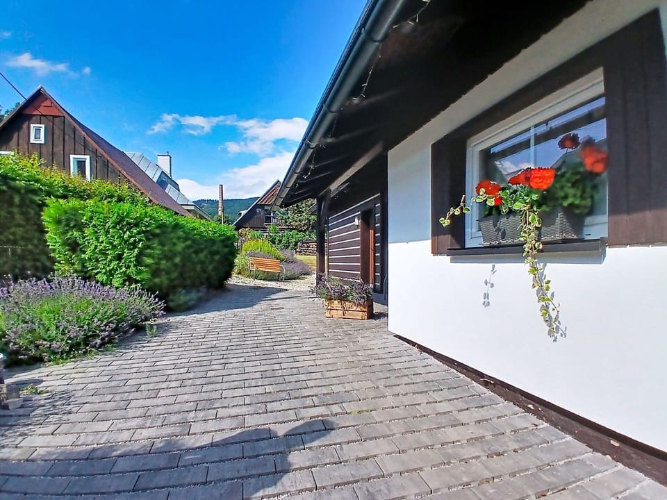 House, Shrub, Architecture, Home, Cottage, Groundcover, Garden, Flagstone, Door