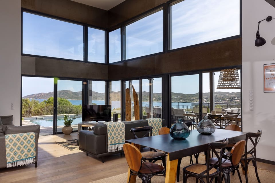 Deluxe Villa, 4 Bedrooms, Sea View | Living area | 48-cm flat-screen TV with digital channels, TV