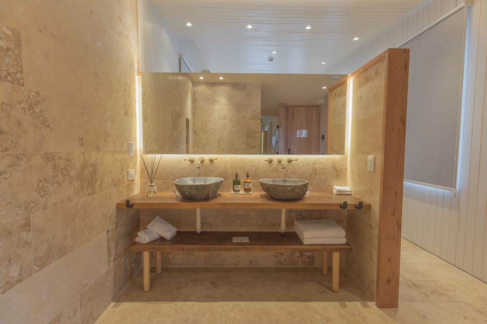 Deluxe Suite | Bathroom | Hair dryer, slippers, towels, soap