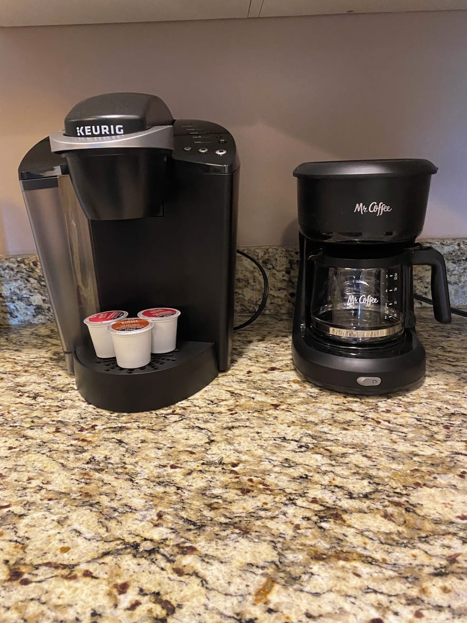 Keurig k-cup and Mr. Coffee ground coffee makers