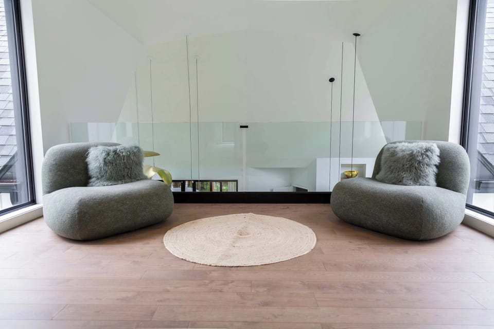 Drift into tranquility, where design meets forest views.