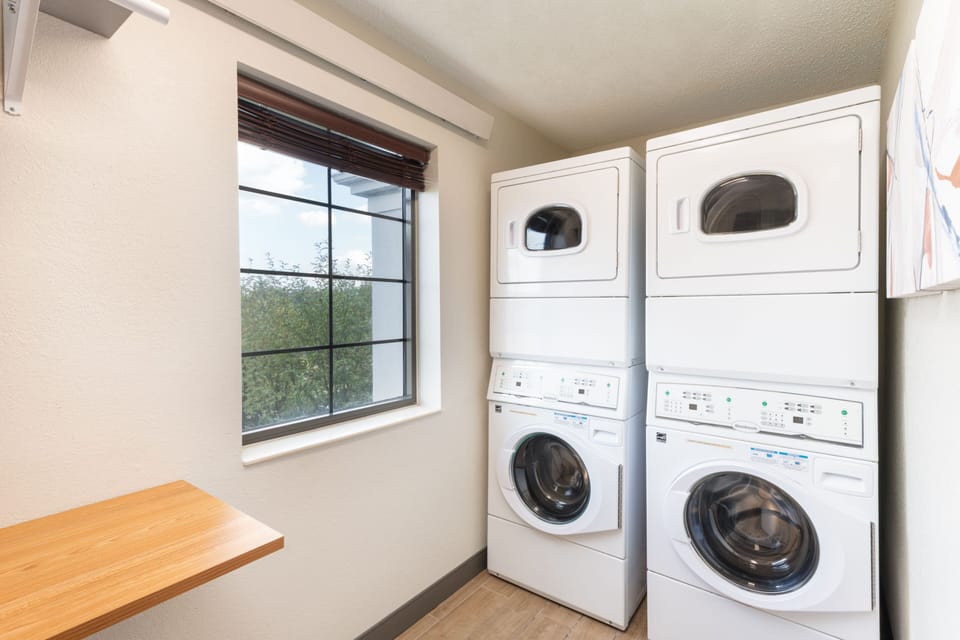 Handle laundry at your own pace with the on-site coin-operated washer and dryer.