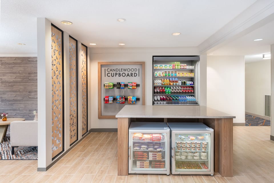 Grab a snack or travel essentials anytime at the on-site pantry, stocked with a variety of treats.