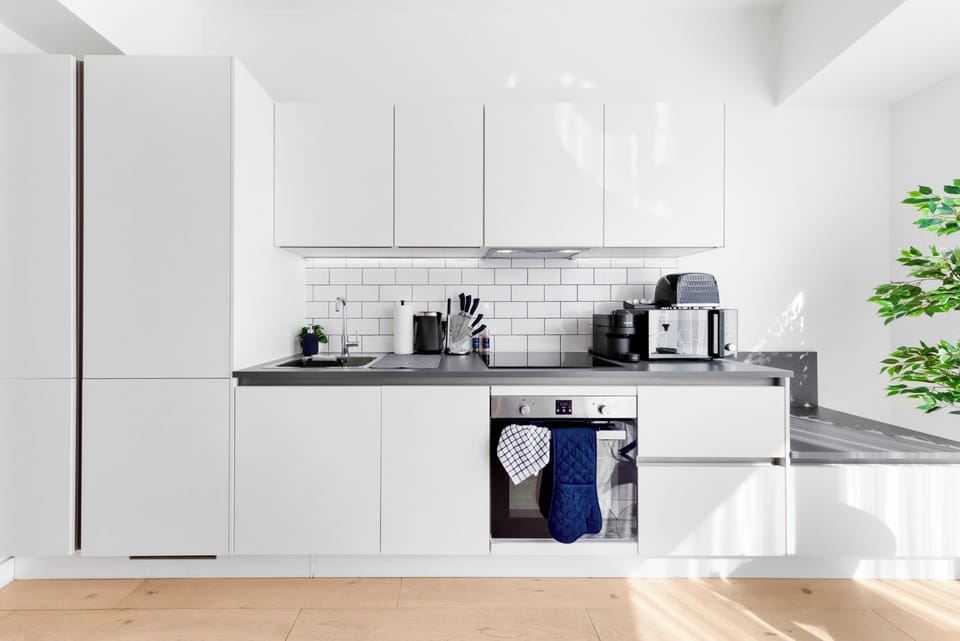 Bright modern kitchen with sleek finishes and plenty of natural light