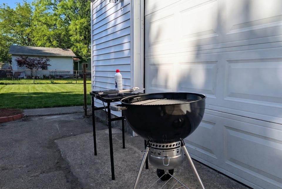 Included is charcoal, lighter fluid and BBQ utensils.