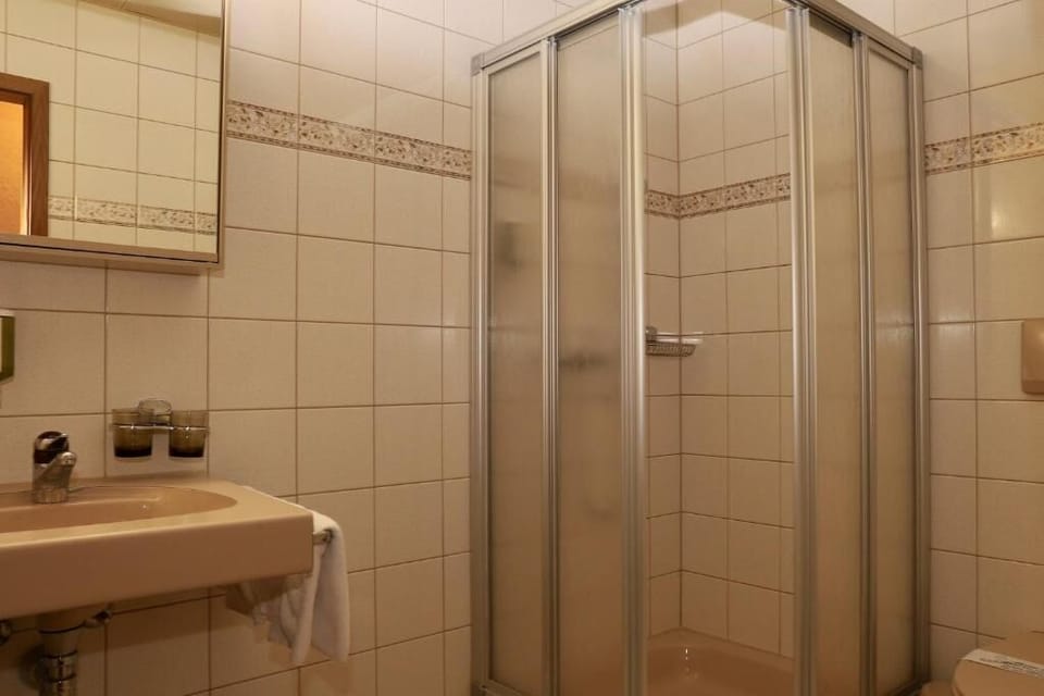 Combined shower/tub, free toiletries, hair dryer (on request)