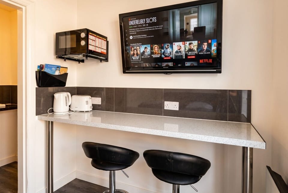 Grab a stool for Netflix nights at the breakfast bar