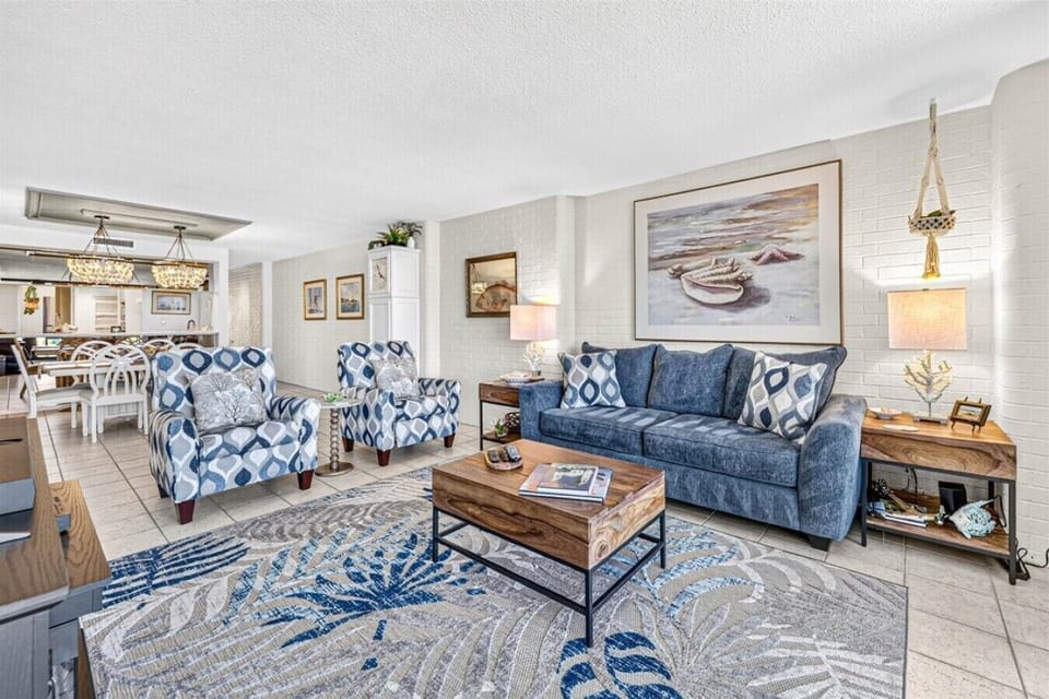 Updated Living Room Open to Dining Area