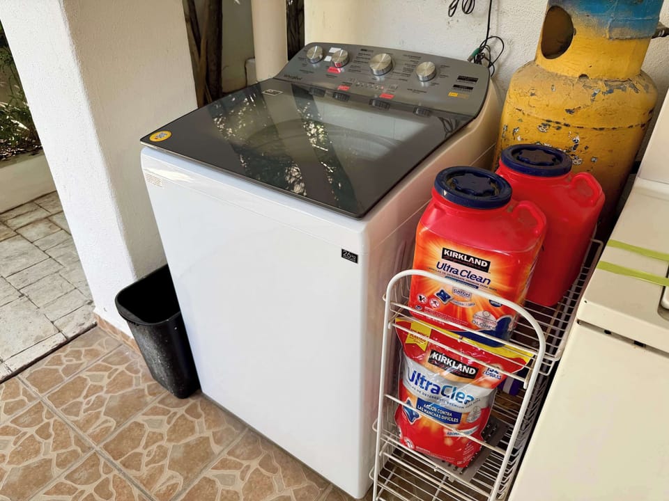 Washer and dryer with laundry detergent provided!