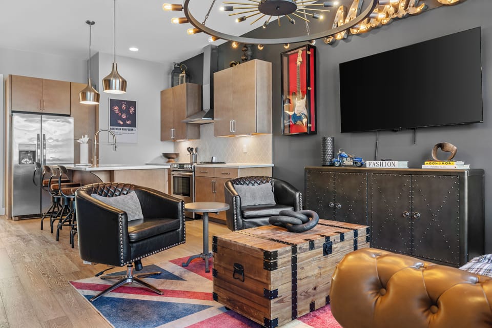Bright open living space with modern furnishings.