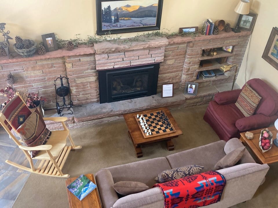 Fireplace room from the upper loft