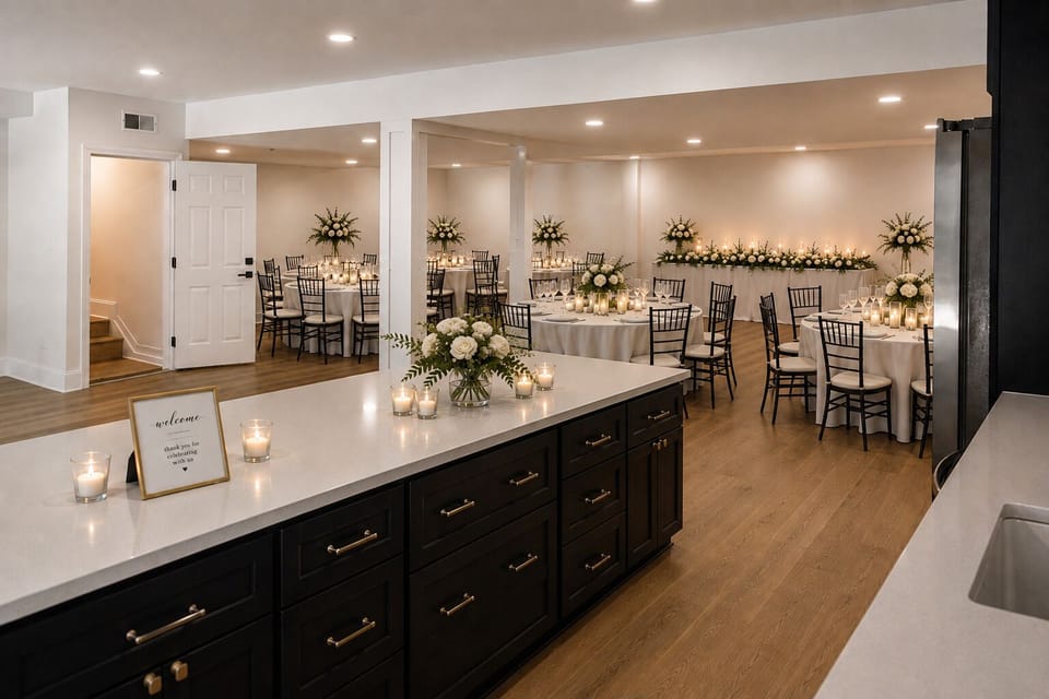 Basement mockup for wedding 