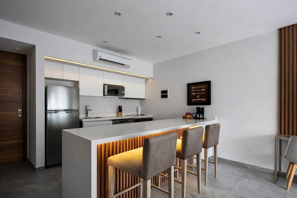Modern kitchen fully equipped for your stay.