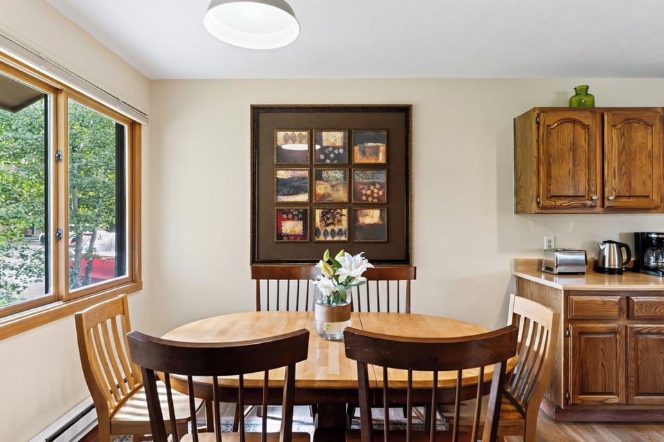 Dining space with seating for shared meals and gatherings.