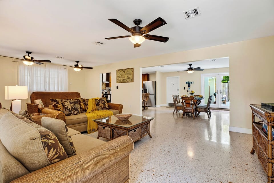 Kick back for movie nights in the spacious lounge, complete with a large TV and comfortable seating.
