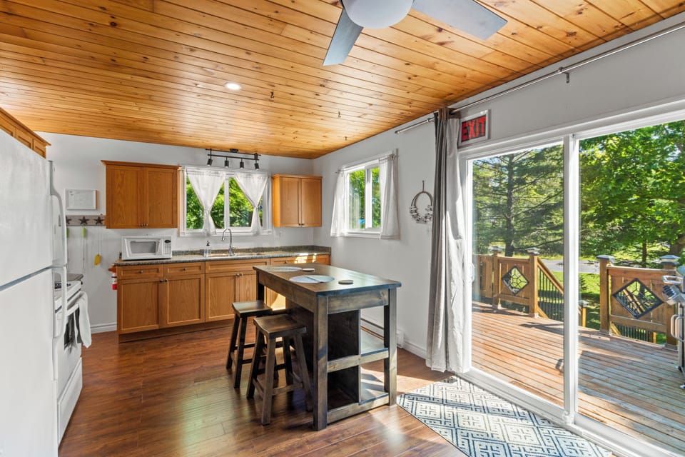 The bright, open kitchen makes cooking and gathering effortless.