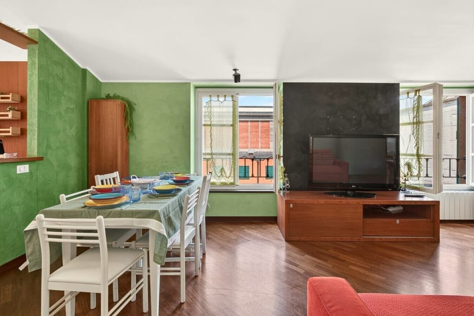 Dining area with large table