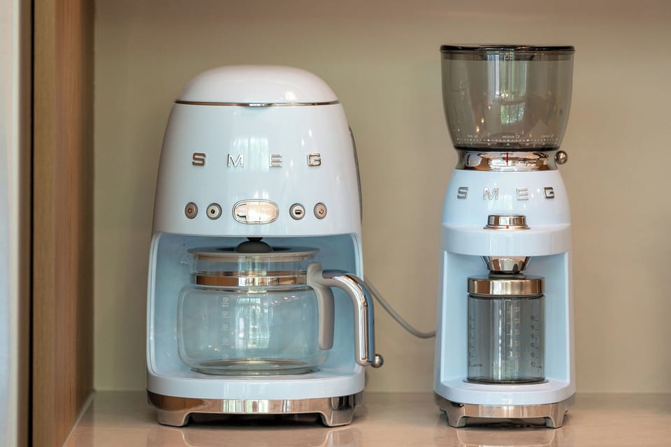 Fully stocked coffee bar with Smeg appliances, local beans & all the extras.
