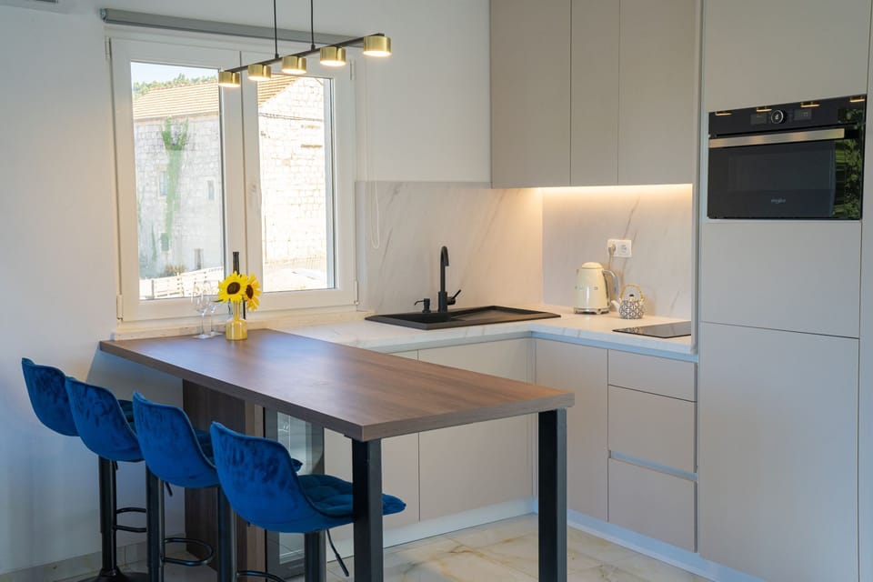 Apartment (A1) | Private kitchen | Fridge, oven, stovetop, electric kettle