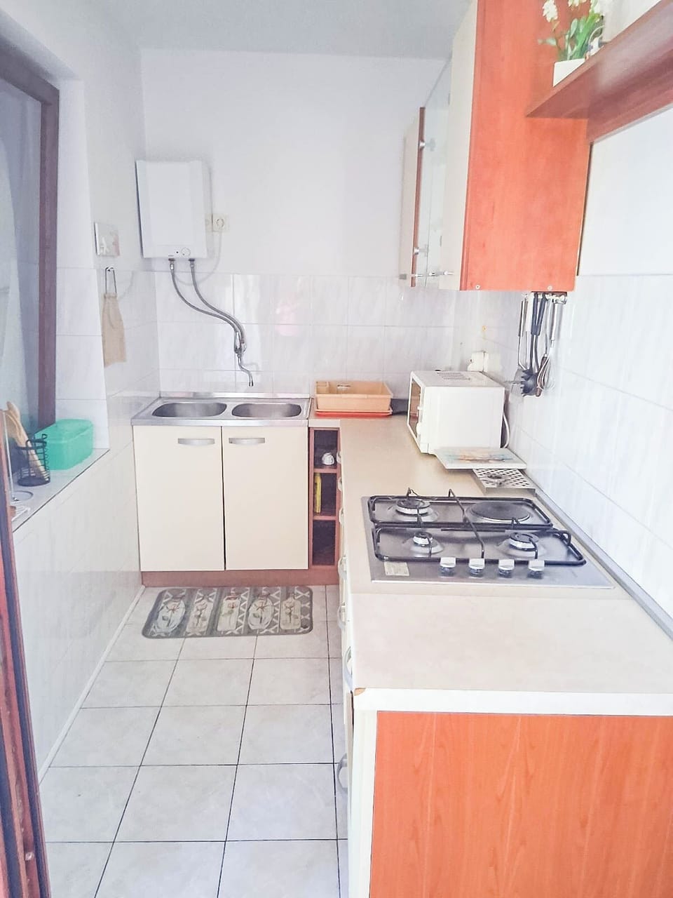 Apartment (A1) | Private kitchen | Fridge, microwave, stovetop, electric kettle