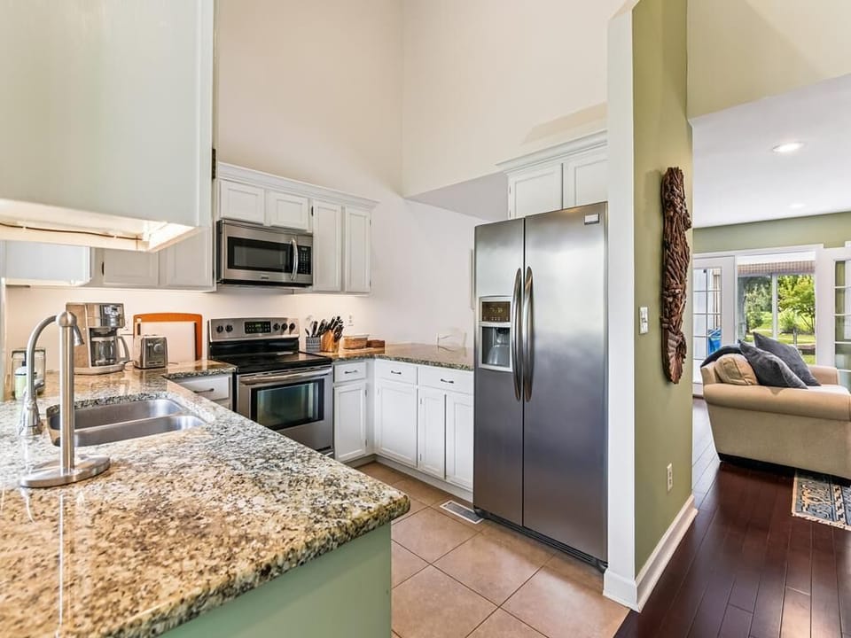 Whip up family favorites in this bright kitchen with dishwasher, microwave, coffee maker, and toaster