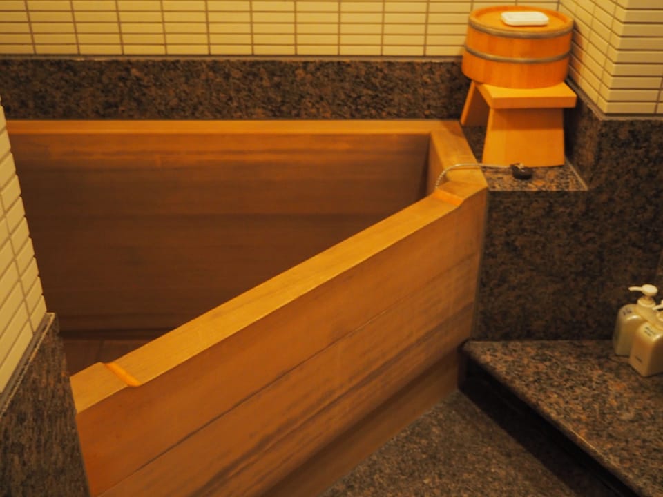 Combined shower/tub, deep soaking tub, free toiletries, hair dryer