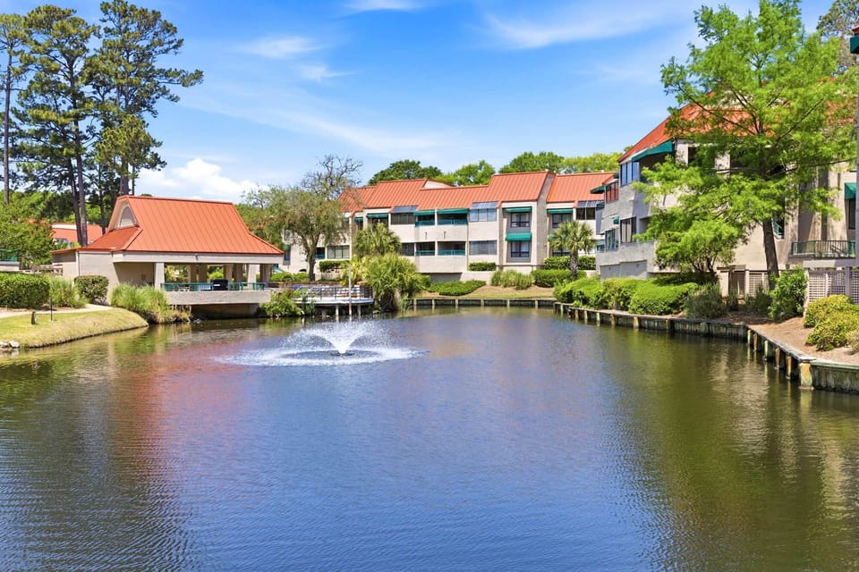Enjoy the peaceful pond and fountain located within the community.