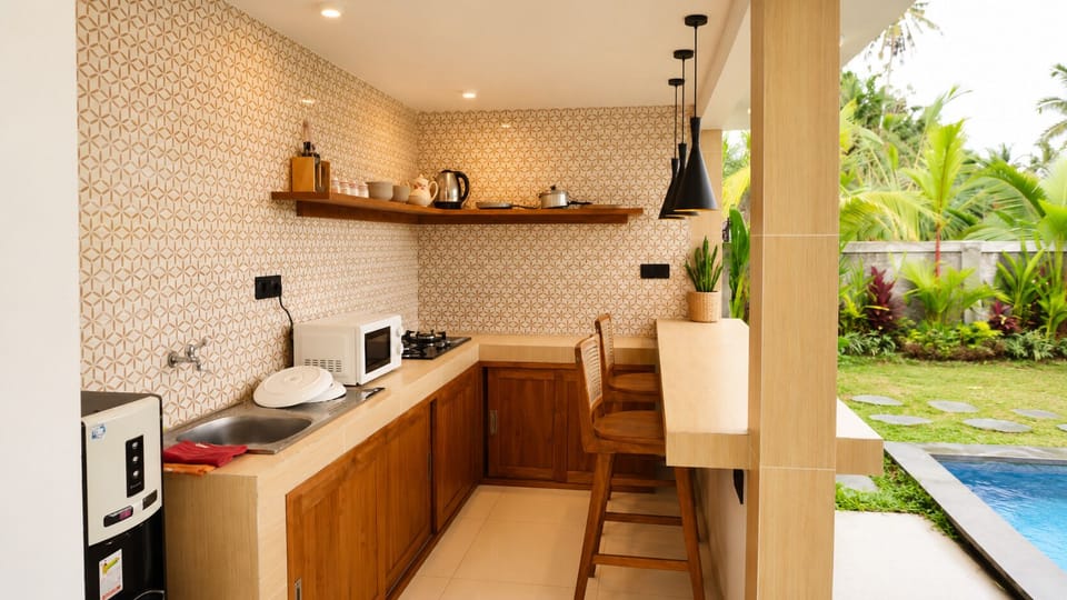 Deluxe Villa, 2 Bedrooms, Private Pool | Private kitchen | Fridge, cookware/dishes/utensils