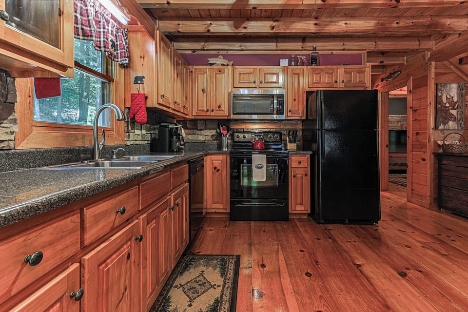 Stocked with everything you need, the kitchen is ready for home-cooked meals during your stay