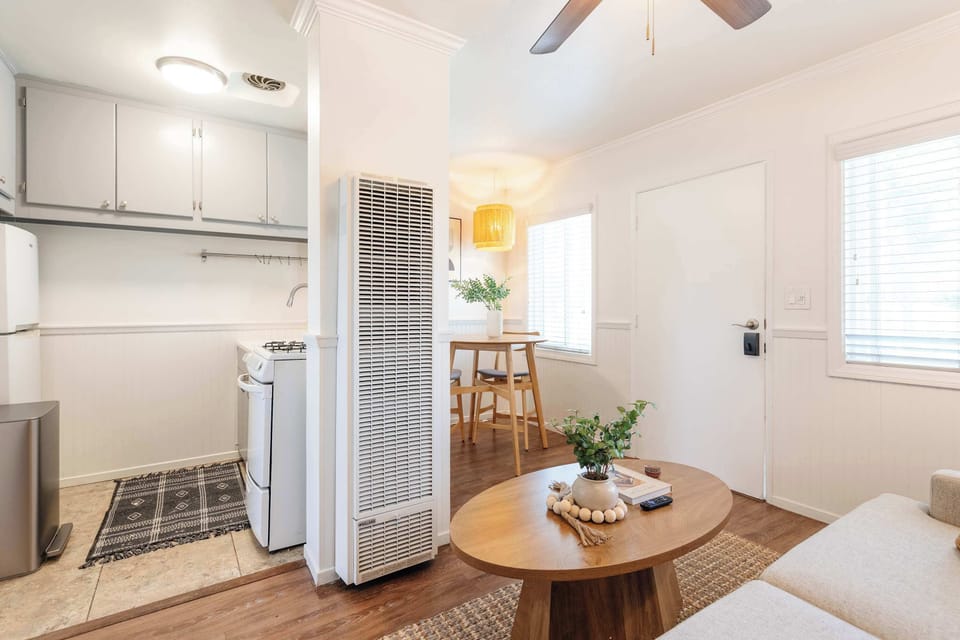 Convenient open layout connecting the kitchen and living areas.