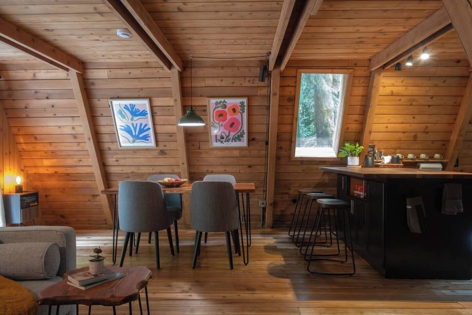Dining table comfortably fits 4