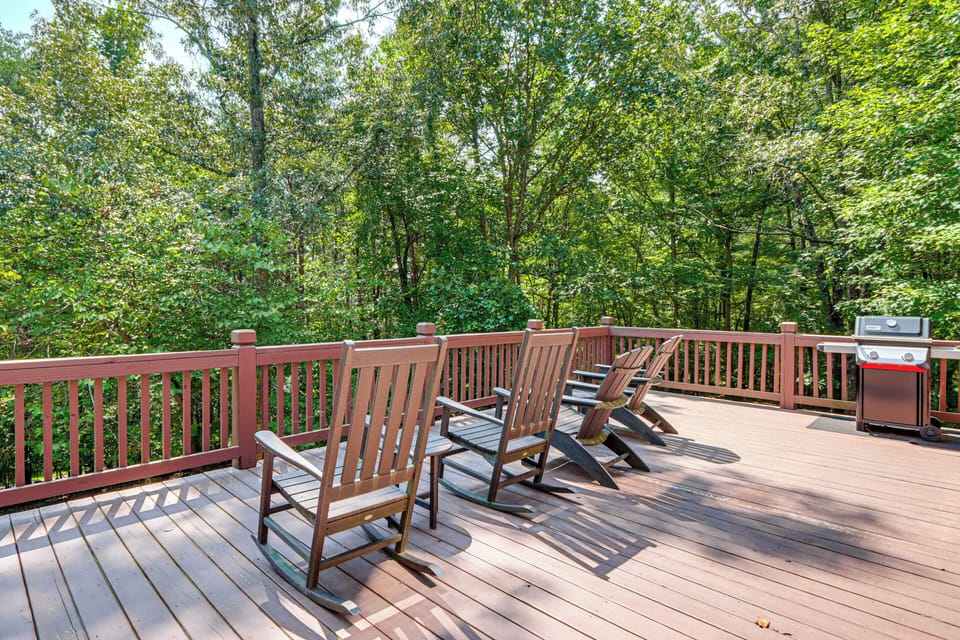 Grill dinner on the deck while the forest sets the scene