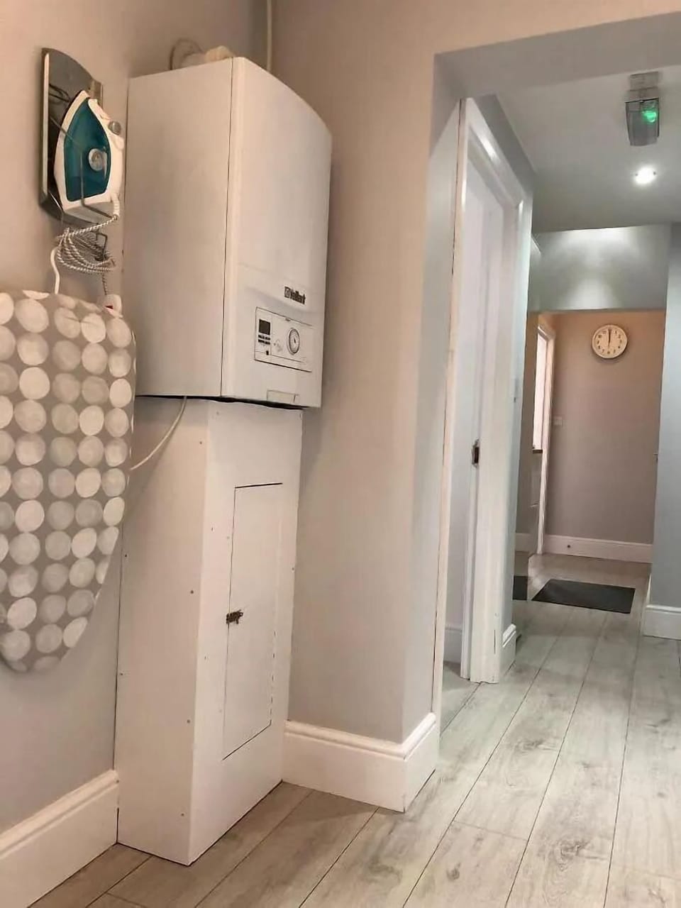 Hallway with ironing facilities