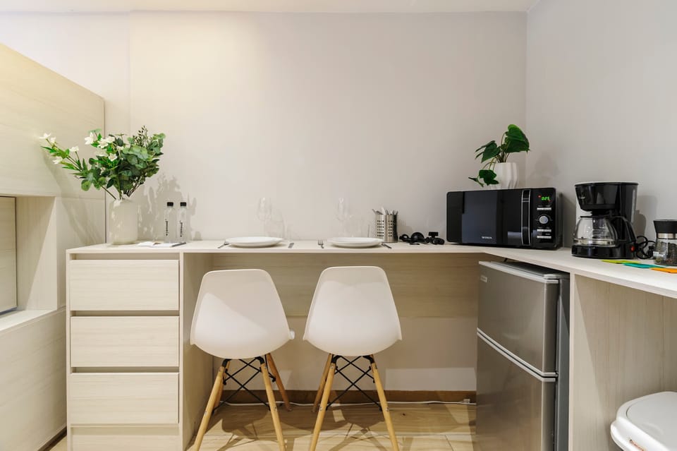 Coffee-making essentials and useful amenities