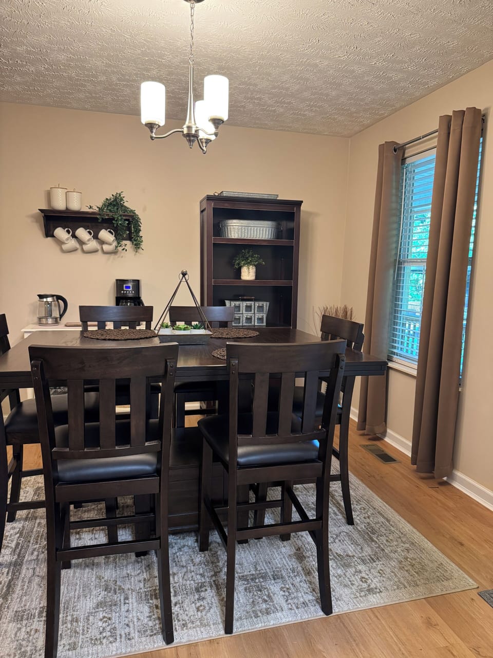 Dining Room - 6 person dining table with cabinet for storing games and puzzles