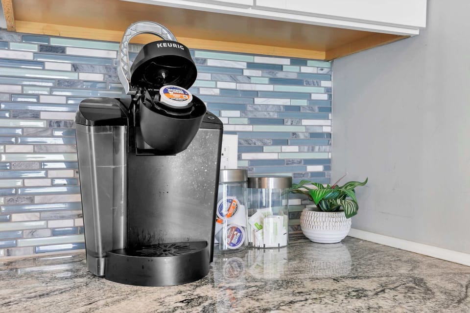 Keurig® coffee maker with a starter supply of K-Cups.