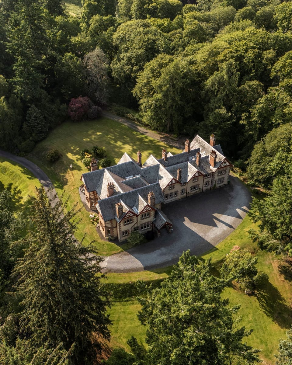 Aertial view of Dunkeld House, Perthshire