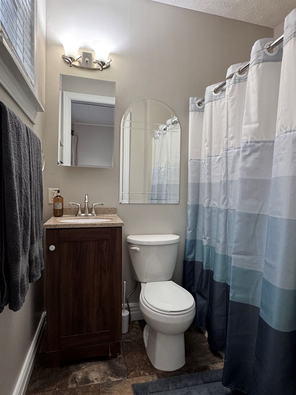 The large shower and cotton towels will have you cleaned up in no time.