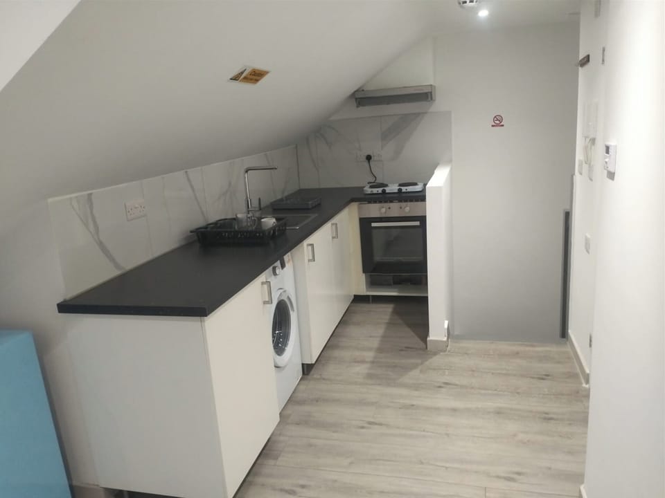 Fridge, microwave, oven, electric kettle