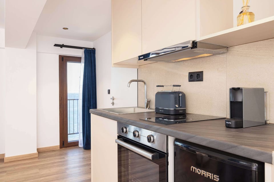 Fully equipped kitchen with modern appliances